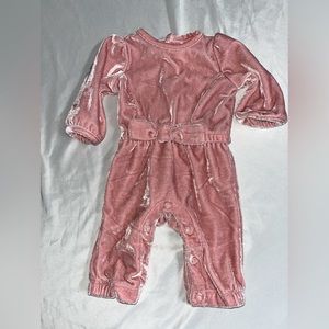 Carters Velvet Newborn Pink Jumpsuit